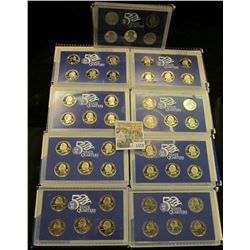 1579 _ 1999 S to 2007 S Complete set of Proof United States Quarter in original Proof Set boxes.