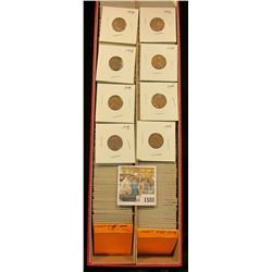 1588 _ Red 14" Double Row Stock Box 95% full of carded, ready for Flea Market 1945-46 World War II e