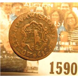 1590 _ 1751 Germany 3 Pfennig Copper Coin.
