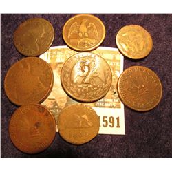 1591 _ Rare early Mexico Copper Coin with a "2" Counterstamp; London Token; (2) 1915 Republic of Mex