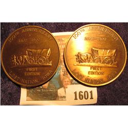 1601 _ Pair of 1872-1972 100th Anniversary "First Edition" countermarked Lost Nation, Iowa Centennia