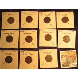 1613 _ (11) Indian Head Cents dating back to 1875 and grading up to Fine condition.