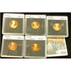 1641 _ 1979S, 82S, 85S, 86S, & 87S Proof Lincoln Cents in special holders.