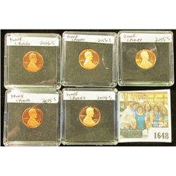 1648 _ 2014 S, (2) 2015 S & (2) 2016 S  Proof Lincoln Cents in special holders.