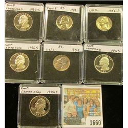 1660 _ 1956P Gem BU, 59P Gem BU & Proof Jefferson Nickels; 1994S, 95S, 96S, & 97S Gem Cameo Proof Wa