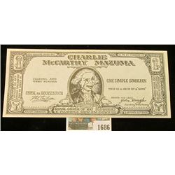 1686 _ "Charlie Mc Carthy Mazuma…Illegal and Very Tender…One Simple Simoleon…" Satirical Political N