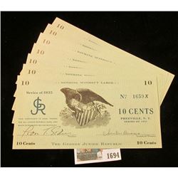 1694 _ Extremely Rare Seven note set of Consecutive Serial Number Series of 1935 George Junior Repub