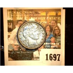 1697 _ 1913 P Barber Quarter, EF. Obverse cleaned.