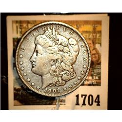 1704 _ 1901 P U.S. Silver Morgan Dollar, Fine.