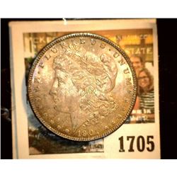 1705 _ 1901 O U.S. Silver Morgan Dollar, Gem BU 65, Fantastic toning.
