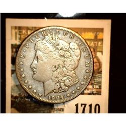 1710 _ 1904 S U.S. Silver Morgan Dollar, Fine.
