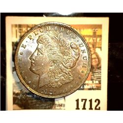1712 _ 1921 P U.S. Silver Morgan Dollar, Choice BU 64, gorgeous toning.