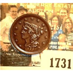 1731 _ 1855 U.S. Half Cent, graded at the time of his purchase as "MS63 BR.". Still a nice high grad