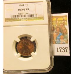 1737 _ 1904 U.S. Indian Head Cent. NGC slabbed MS 63 RB.