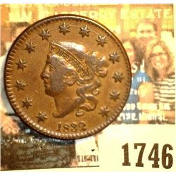 1746 _ 1832 U.S. Large Cent, Medium letters, VF+.