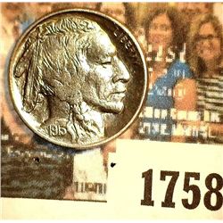 1758 _ 1913 P Type 2 Buffalo Nickel, Brilliant Uncirculated.