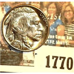 1770 _ 1937 S Buffalo Nickel, Gem BU. May have been certified by PCGS as MS65 at one time according 