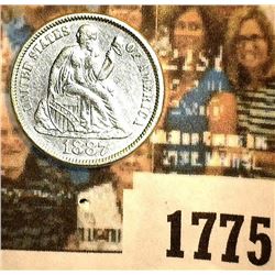 1775 _ 1887 P U.S. Seated Liberty Dime, High grade.