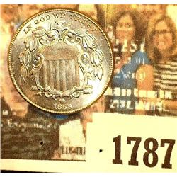 1787 _ 1869 U.S. Shield Nickel, Brilliant Uncirculated