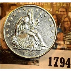 1794 _ 1858 O U.S. Seated Liberty Half Dollar. AU-Unc.