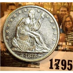 1795 _ 1873 P with Arrows U.S. Seated Liberty Half Dollar. EF+