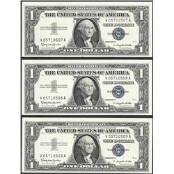 Lot of (3) Consecutive 1957B $1 Silver Certificate Notes