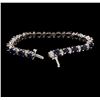 Image 4 : 14KT White Gold 12.40 ctw Blue Sapphire and Diamond Bracelet