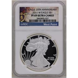 2011-W $1 American Silver Eagle Proof Coin NGC PF69 Ultra Cameo