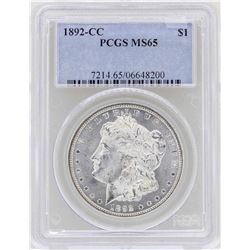 1892-CC $1 Morgan Silver Dollar Coin PCGS MS65