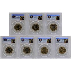 Lot of (7) 2007-P $1 George Washington Presidential Dollar Coins PCGS Brilliant