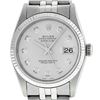 Image 1 : Rolex Men's Stainless Steel Silver Diamond Datejust Wristwatch