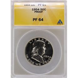 1954 Franklin Half Dollar Proof Coin ANACS PF64