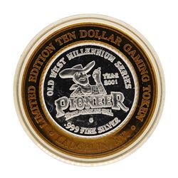 .999 Silver Pioneer Hotel & Gambling Hall $10 Casino Limited Edition Gaming Toke