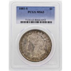 1881-S $1 Morgan Dollar Coin PCGS MS63