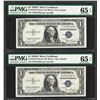 Image 1 : Lot of (2) 1935D $1 Silver Certificate Notes Fr.1613N PMG Gem Uncirculated 65EPQ