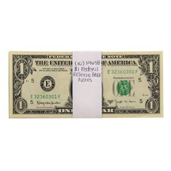 Lot of (10) Uncirculated 1963B $1 Federal Reserve BARR Notes