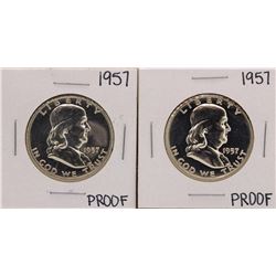Lot of (2) 1957 Franklin Half Dollar Proof Coins