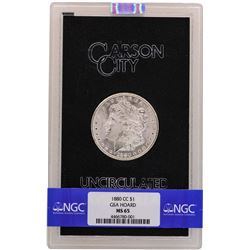 1880-CC $1 Morgan Silver Dollar Uncirculated Coin GSA NGC MS65