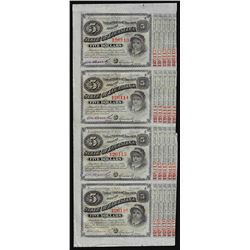 Uncut Sheet of (4) State of Louisiana Baby Bond Obsolete Notes