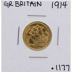 1914 Great Britain George V 1/2 Sovereign Gold Coin