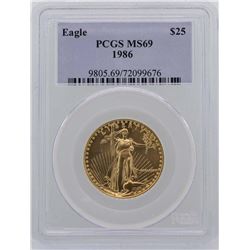 1986 $25 American Gold Eagle Coin PCGS MS69