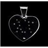 Image 2 : 14KT White Gold 0.20 ctw Diamond Heart Shaped Pendant