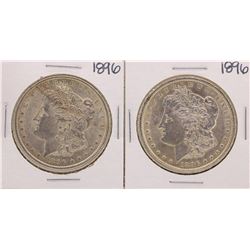 Lot of (2) 1896 $1 Morgan Silver Dollar Coins