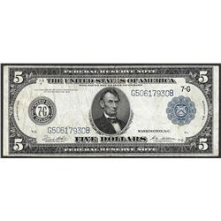 1914 $5 Federal Reserve Note Chicago
