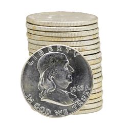 Roll of (20) 1963 Brilliant Uncirculated Franklin Half Dollars