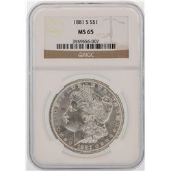 1881-S $1 Morgan Silver Dollar Coin NGC MS65 Amazing Toning