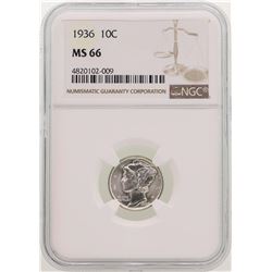 1936 Mercury Dime Coin NGC MS66
