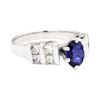 Image 1 : 14KT White Gold 1.04 ctw Sapphire and Diamond Ring