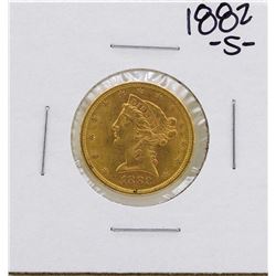 1882-S $5 Liberty Head Half Eagle Gold Coin