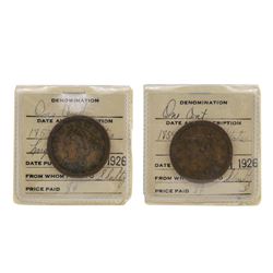 Lot of 1853 & 1854 Large One Cent Coins in Old Flip